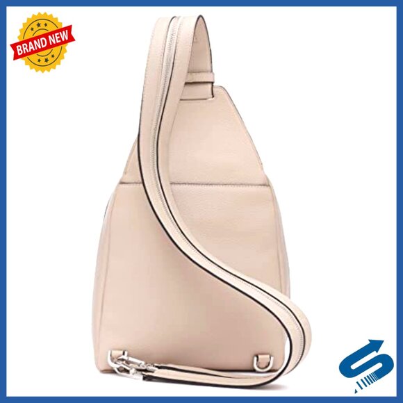 Vegan Leather Convertible Sling Backpack with 2 Pockets, One Size main image 3